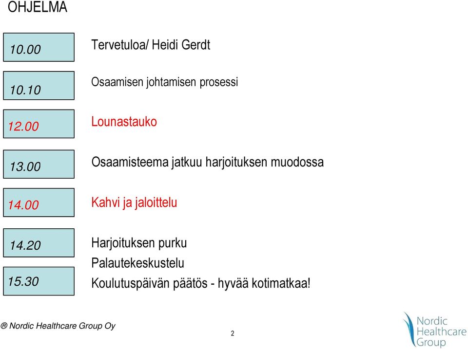 00 Osaamisteema jatkuu harjoituksen muodossa 14.