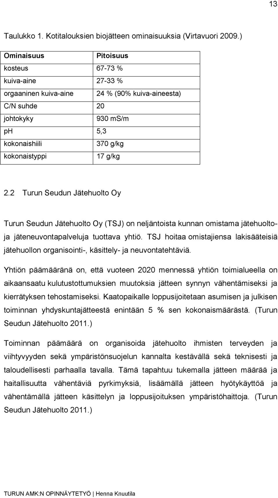 2 Turun Seudun Jätehuolto Oy Turun Seudun Jätehuolto Oy (TSJ) on neljäntoista kunnan omistama jätehuoltoja jäteneuvontapalveluja tuottava yhtiö.