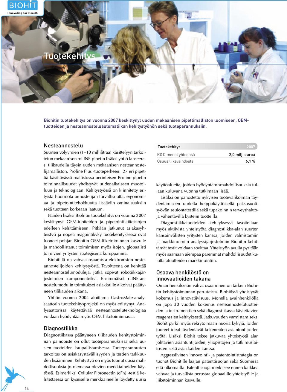 Plus -tuoteperheen. 27 eri pipettiä käsittävässä mallistossa perinteisen Proline-pipetin toiminnallisuudet yhdistyvät uudenaikaiseen muotoiluun ja teknologiaan.