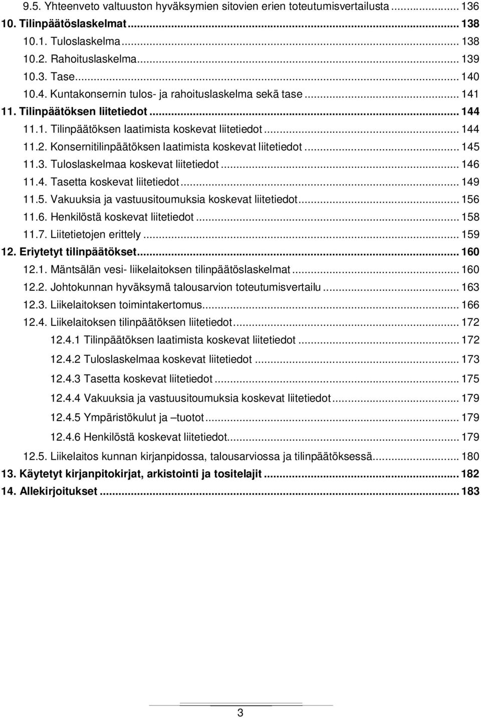 Konsernitilinpäätöksen laatimista koskevat liitetiedot... 145 11.3. Tuloslaskelmaa koskevat liitetiedot... 146 11.4. Tasetta koskevat liitetiedot... 149 11.5. Vakuuksia ja vastuusitoumuksia koskevat liitetiedot.