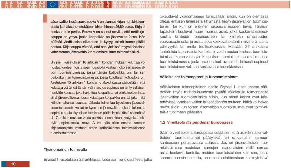 Kirjakauppa väittää, että sen yleisissä myyntiehdoissa vahvistetaan jäsenvaltio 2:n tuomioistuimet toimivaltaisiksi.