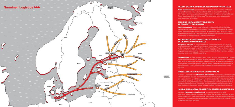 Lisäksi yhtiö tarjoaa Riian satamassa terminaalipalveluita, satamapalveluita ja huolintaa.