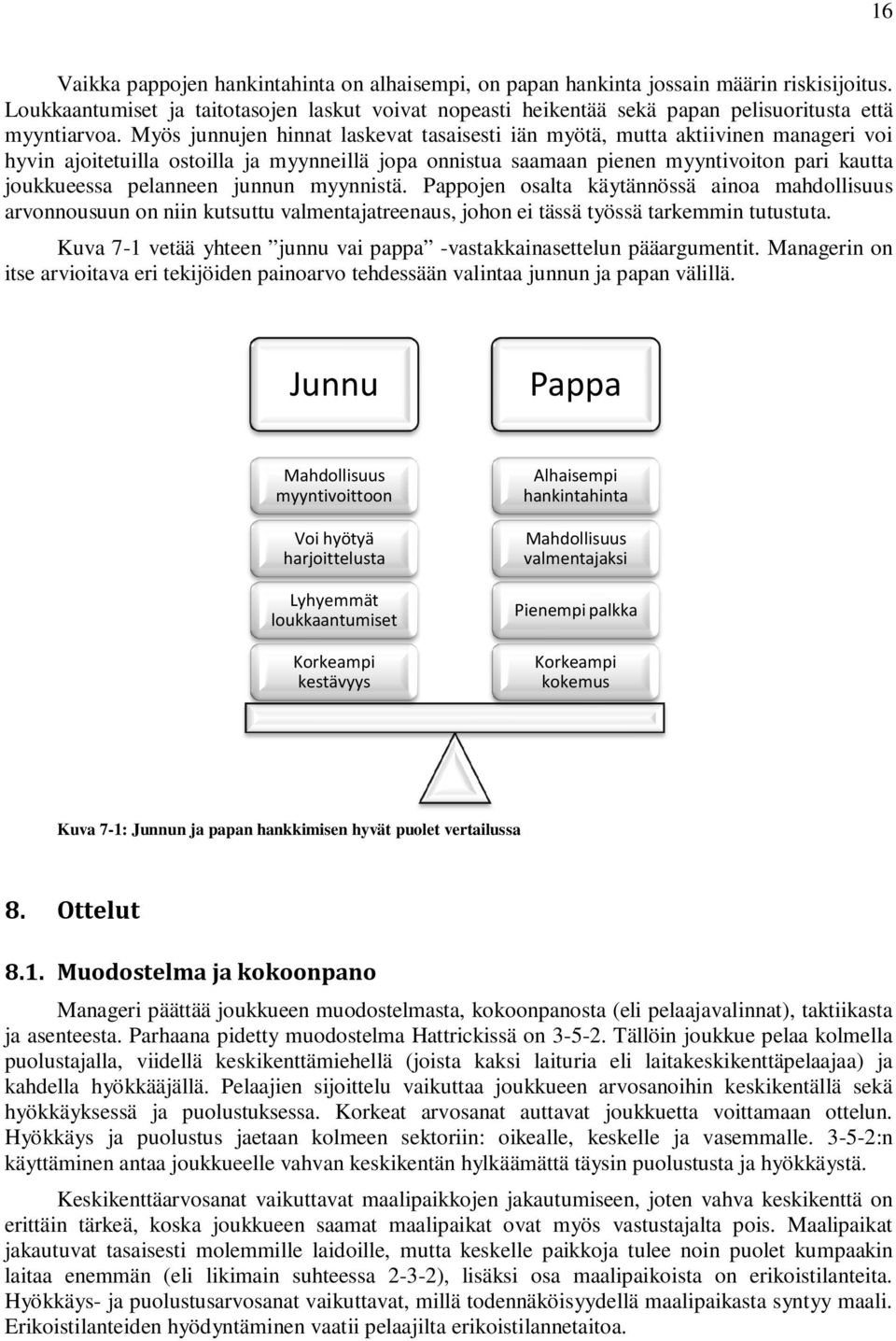 Myös junnujen hinnat laskevat tasaisesti iän myötä, mutta aktiivinen manageri voi hyvin ajoitetuilla ostoilla ja myynneillä jopa onnistua saamaan pienen myyntivoiton pari kautta joukkueessa pelanneen