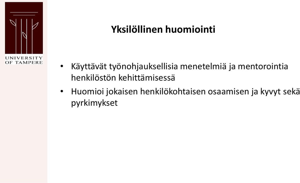 mentorointia henkilöstön kehittämisessä