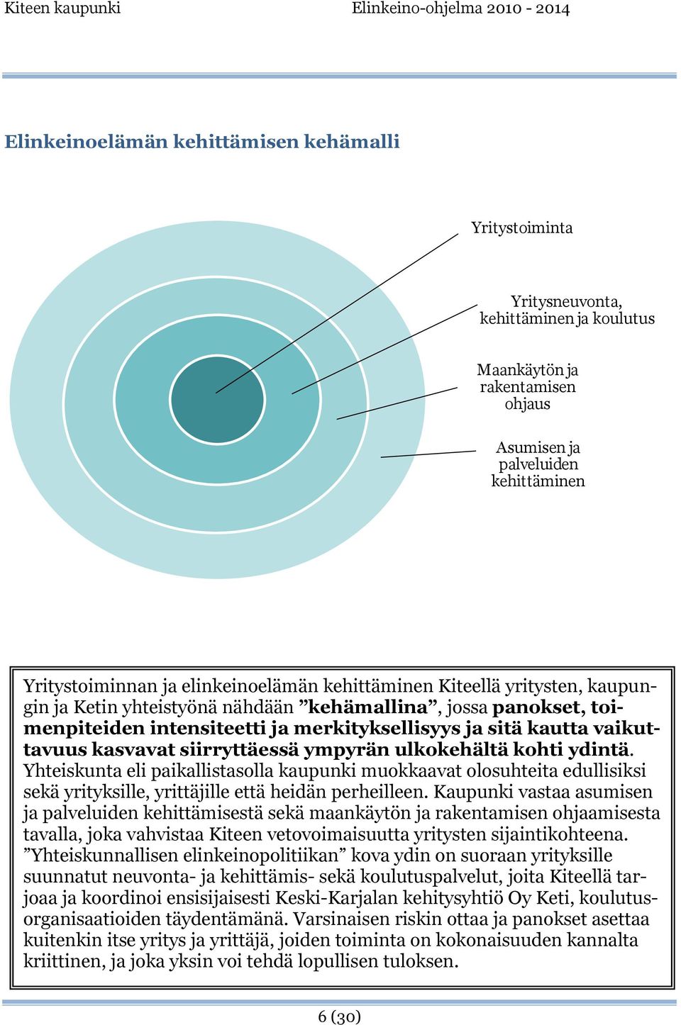 kasvavat siirryttäessä ympyrän ulkokehältä kohti ydintä. Yhteiskunta eli paikallistasolla kaupunki muokkaavat olosuhteita edullisiksi sekä yrityksille, yrittäjille että heidän perheilleen.