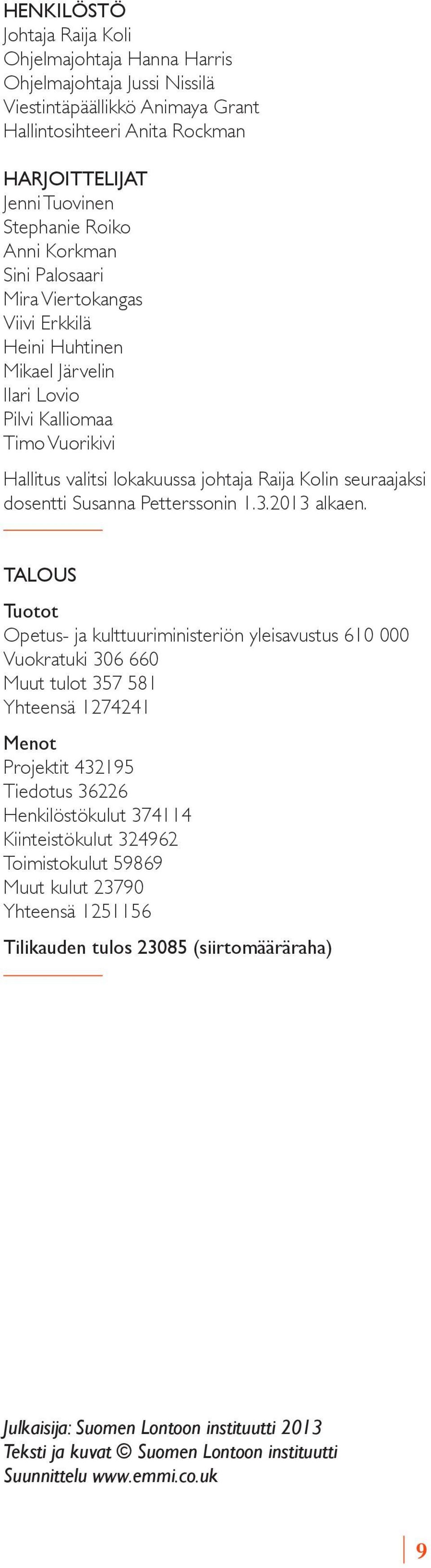 dosentti Susanna Petterssonin 1.3.2013 alkaen.