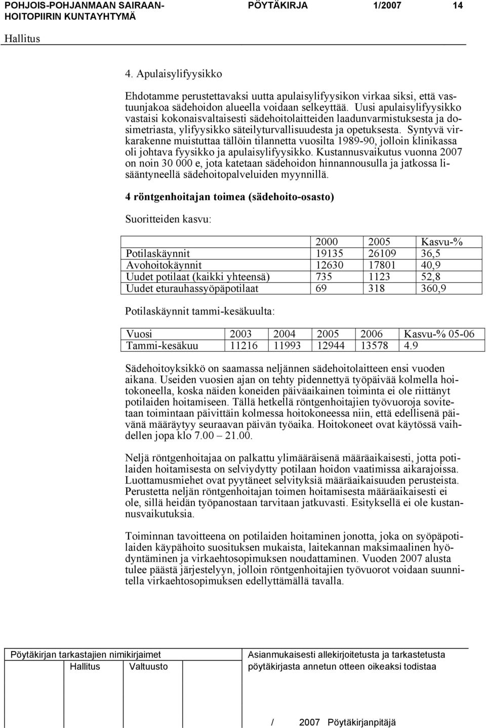 Syntyvä virkarakenne muistuttaa tällöin tilannetta vuosilta 1989-90, jolloin klinikassa oli johtava fyysikko ja apulaisylifyysikko.