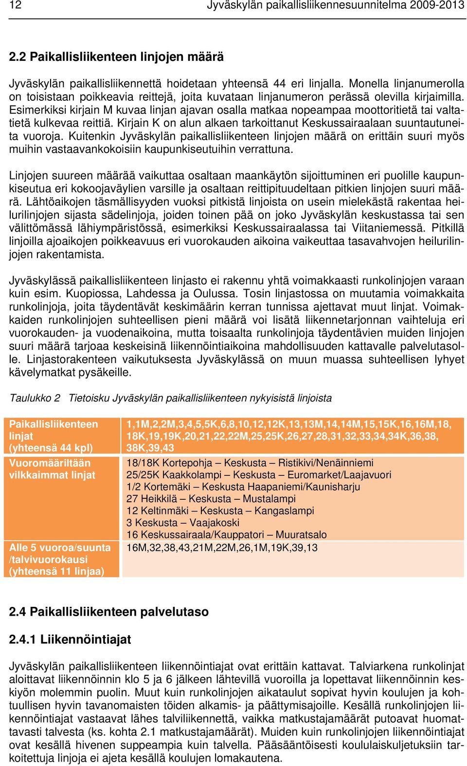 Esimerkiksi kirjain M kuvaa linjan ajavan osalla matkaa nopeampaa moottoritietä tai valtatietä kulkevaa reittiä. Kirjain K on alun alkaen tarkoittanut Keskussairaalaan suuntautuneita vuoroja.