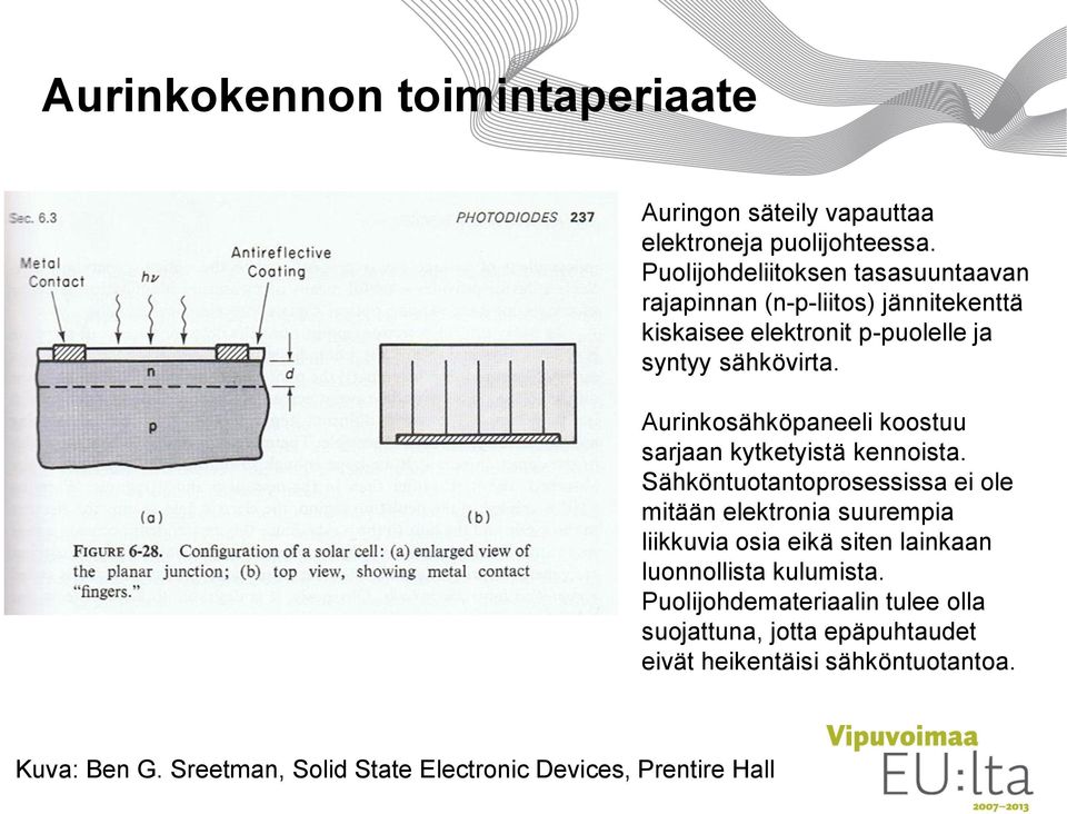 Aurinkosähköpaneeli koostuu sarjaan kytketyistä kennoista.