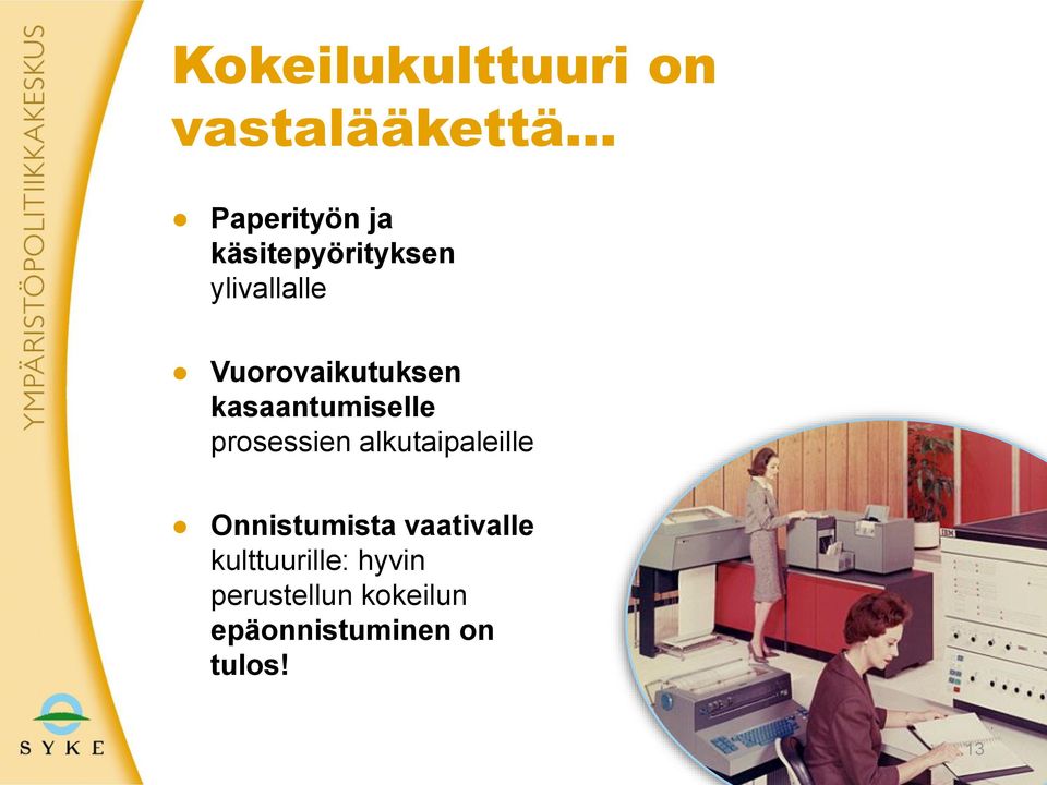 kasaantumiselle prosessien alkutaipaleille Onnistumista