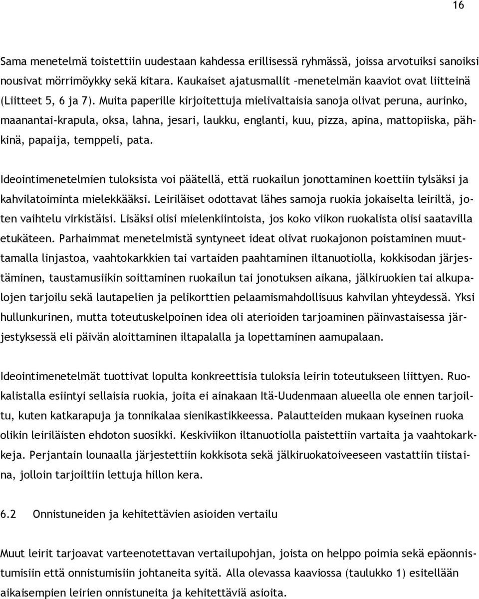 Muita paperille kirjoitettuja mielivaltaisia sanoja olivat peruna, aurinko, maanantai-krapula, oksa, lahna, jesari, laukku, englanti, kuu, pizza, apina, mattopiiska, pähkinä, papaija, temppeli, pata.