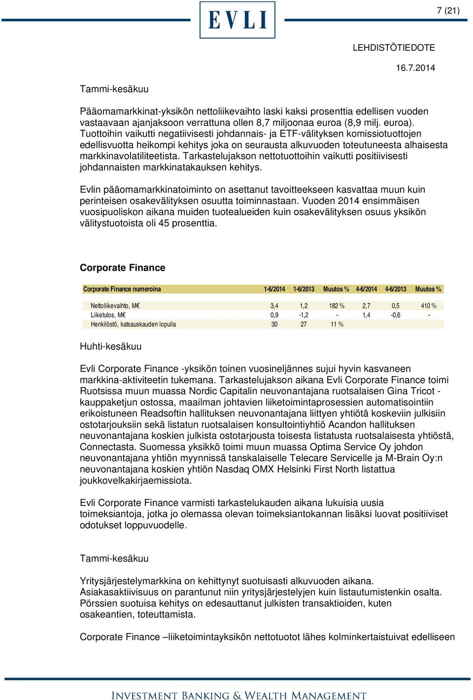 Tarkastelujakson nettotuottoihin vaikutti positiivisesti johdannaisten markkinatakauksen kehitys.