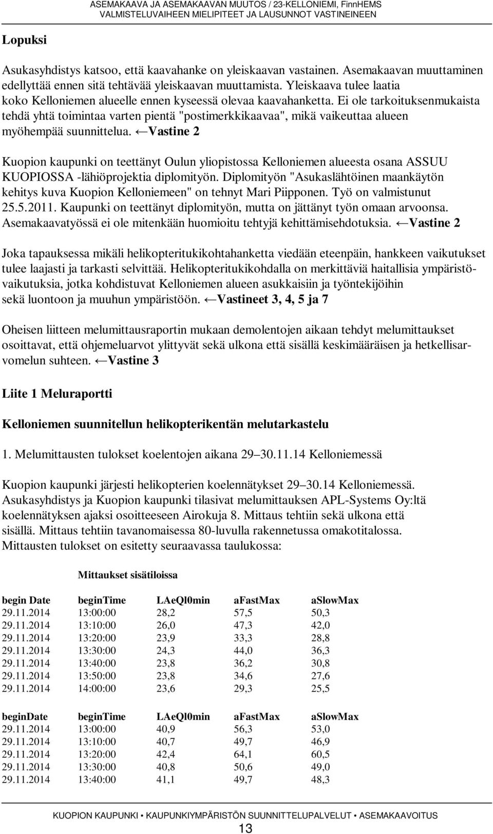 Ei ole tarkoituksenmukaista tehdä yhtä toimintaa varten pientä "postimerkkikaavaa", mikä vaikeuttaa alueen myöhempää suunnittelua.