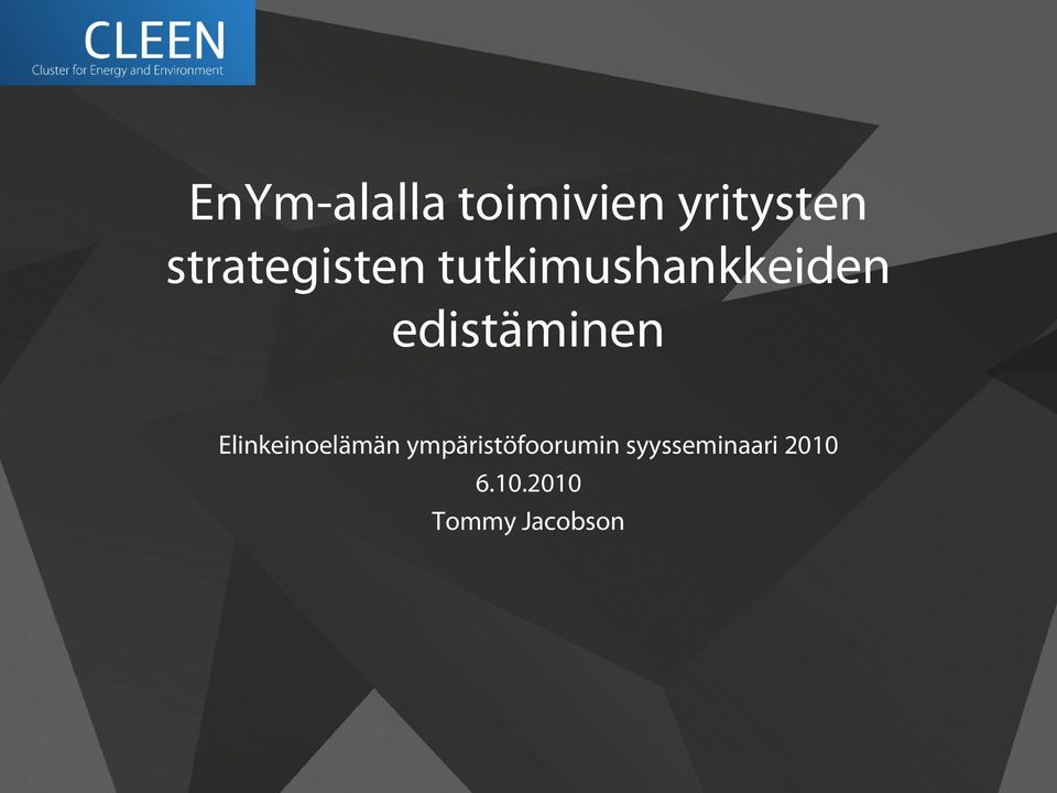 edistäminen Elinkeinoelämän