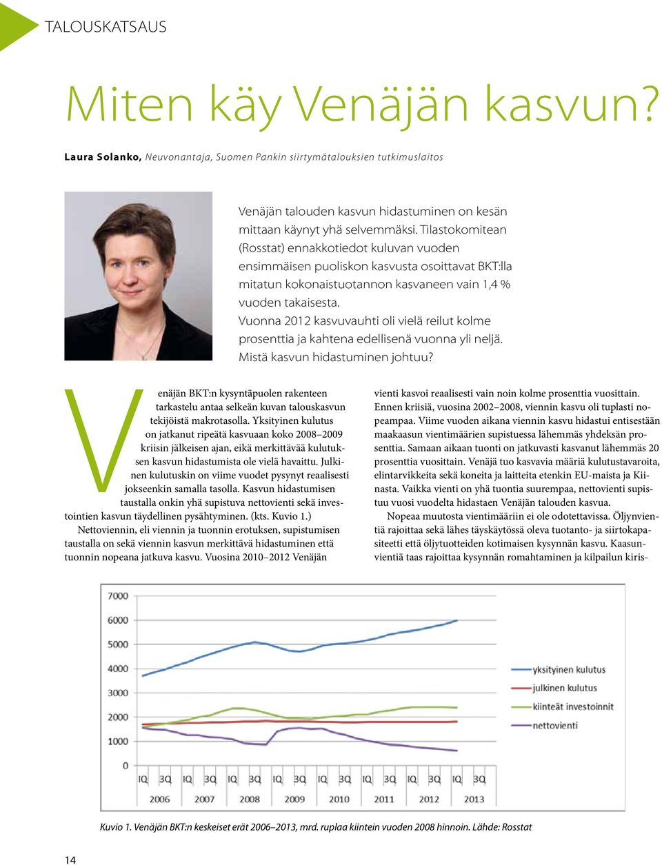 Vuonna 2012 kasvuvauhti oli vielä reilut kolme prosenttia ja kahtena edellisenä vuonna yli neljä. Mistä kasvun hidastuminen johtuu?