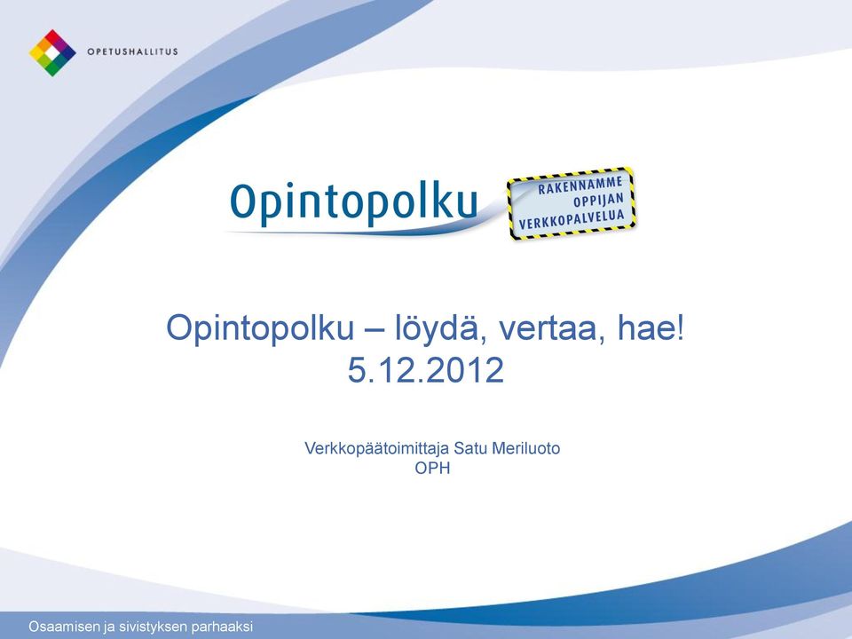 2012 Verkkopäätoimittaja