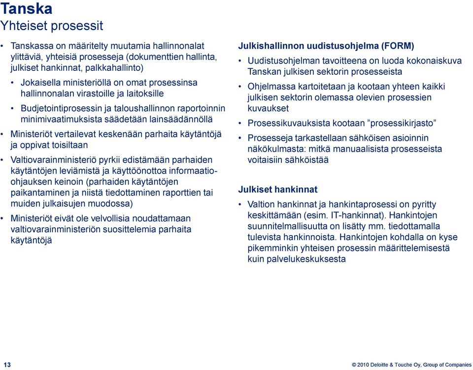 käytäntöjä ja oppivat toisiltaan Valtiovarainministeriö pyrkii edistämään parhaiden käytäntöjen leviämistä ja käyttöönottoa informaatioohjauksen keinoin (parhaiden käytäntöjen paikantaminen ja niistä