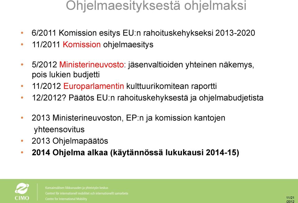 Europarlamentin kulttuurikomitean raportti 12/2012?