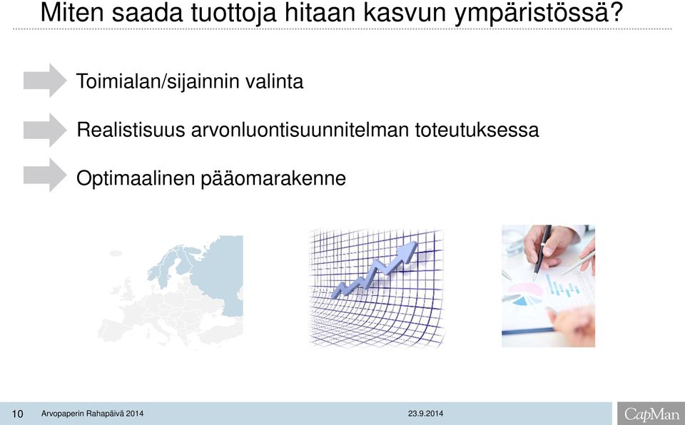 Toimialan/sijainnin valinta Realistisuus