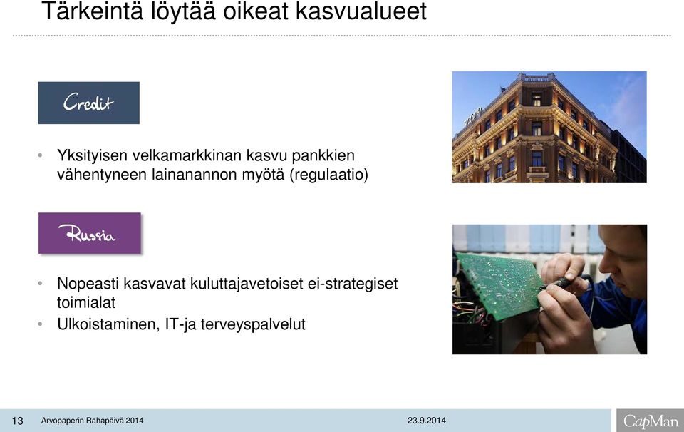 Nopeasti kasvavat kuluttajavetoiset ei-strategiset toimialat