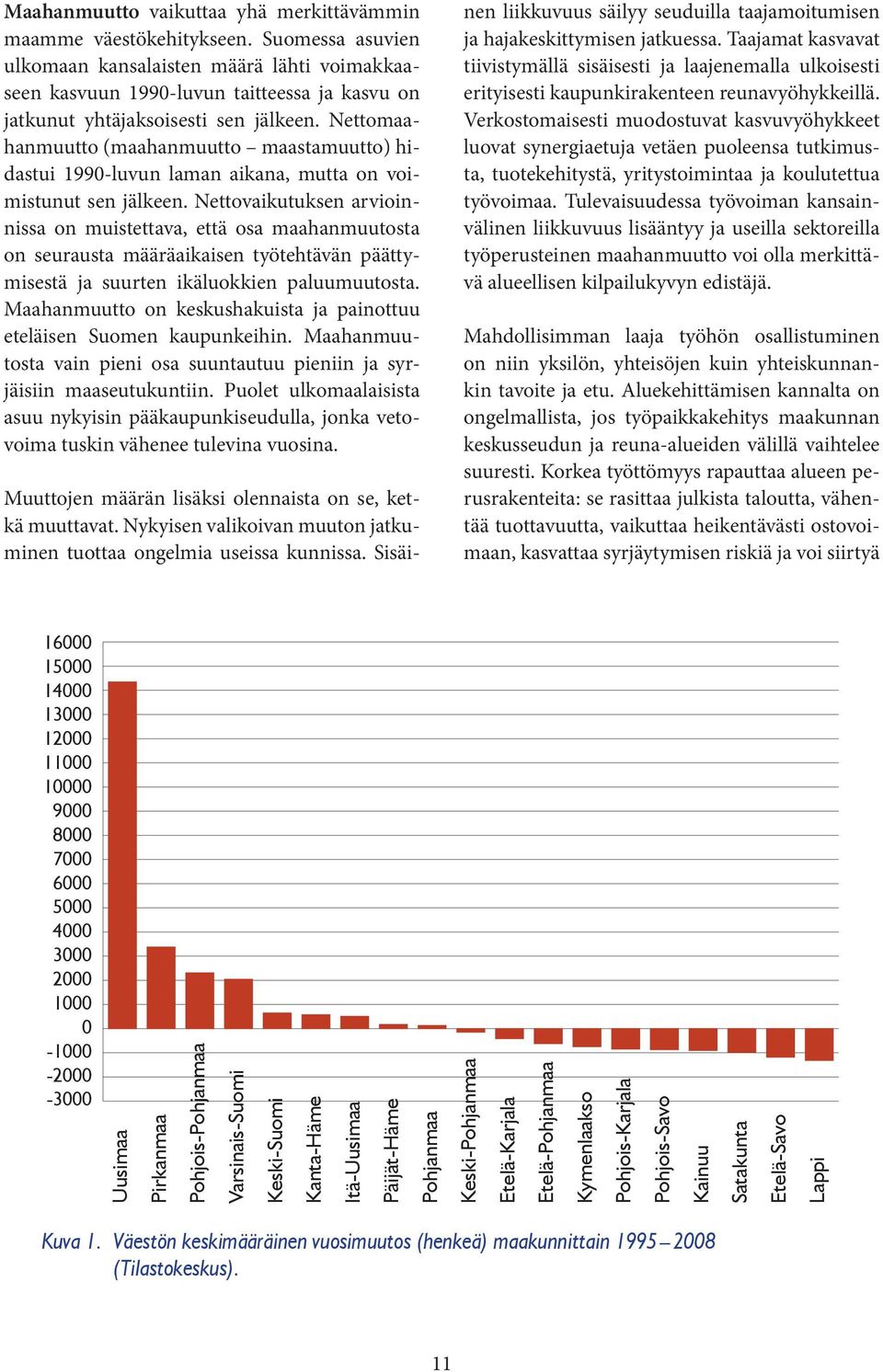 Nettomaahanmuutto (maahanmuutto maastamuutto) hidastui 1990-luvun laman aikana, mutta on voimistunut sen jälkeen.