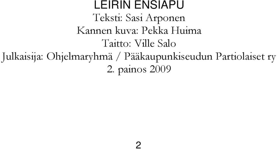 Salo Julkaisija: Ohjelmaryhmä /