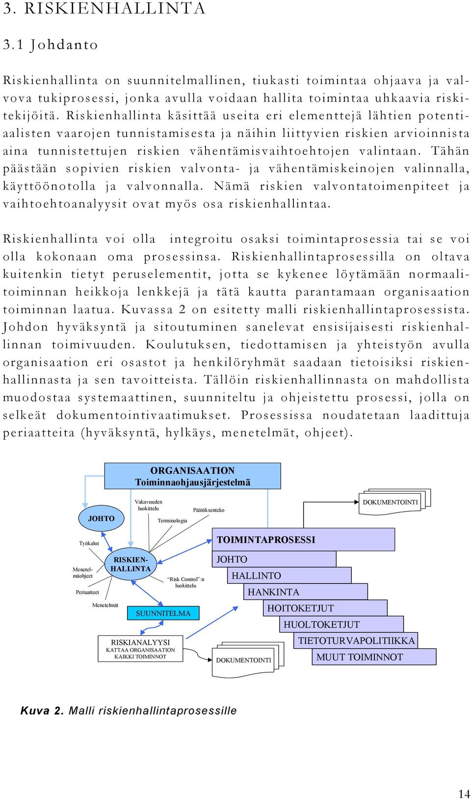 valintaan. Tähän päästään sopivien riskien valvonta- ja vähentämiskeinojen valinnalla, käyttöönotolla ja valvonnalla.