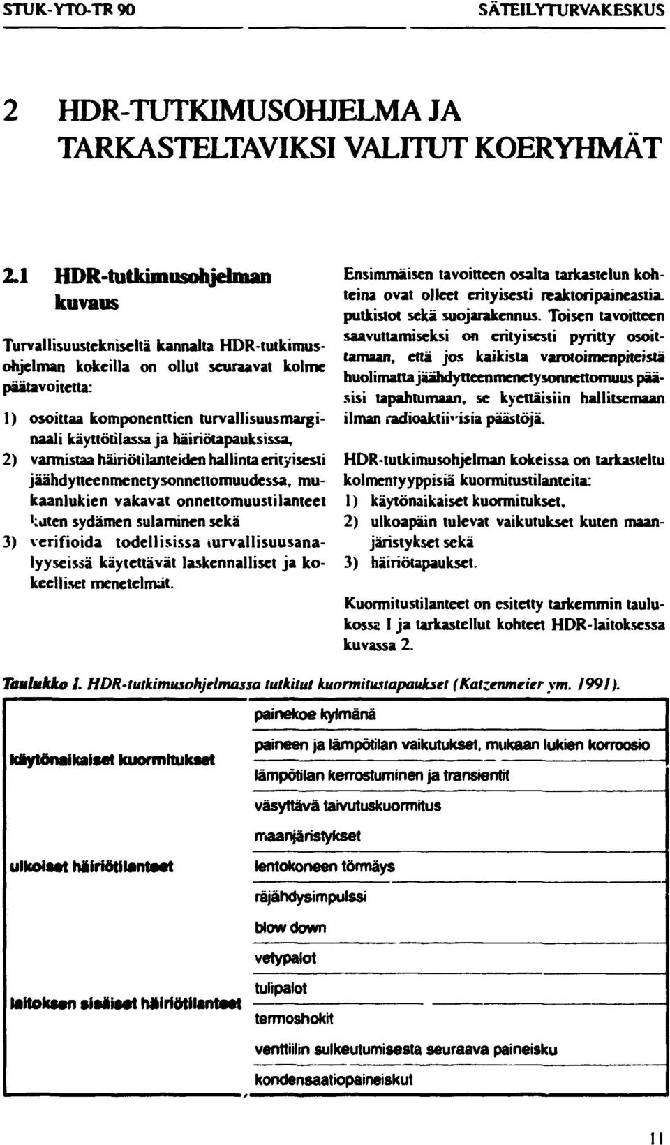 häiriötapauksissa, 2) varmistaa häiriötilanteiden hallinta erityisesti jäähdytteenmenetysonnettomuudessa, mukaanlukien vakavat onnettomuustilanteet kuten sydämen sulaminen sekä 3) verifioida