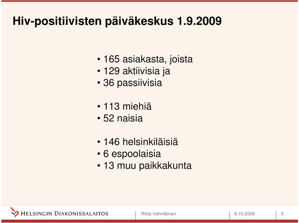 ja 36 passiivisia 113 miehiä 52 naisia