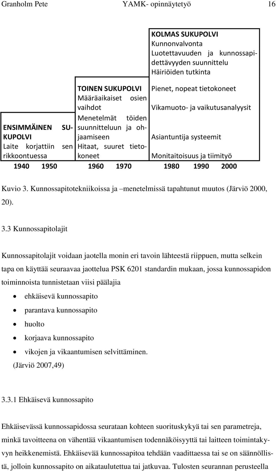 Monitaitoisuus ja tiimityö rikkoontuessa 1940 1950 1960 1970 1980 1990 2000 Kuvio 3.