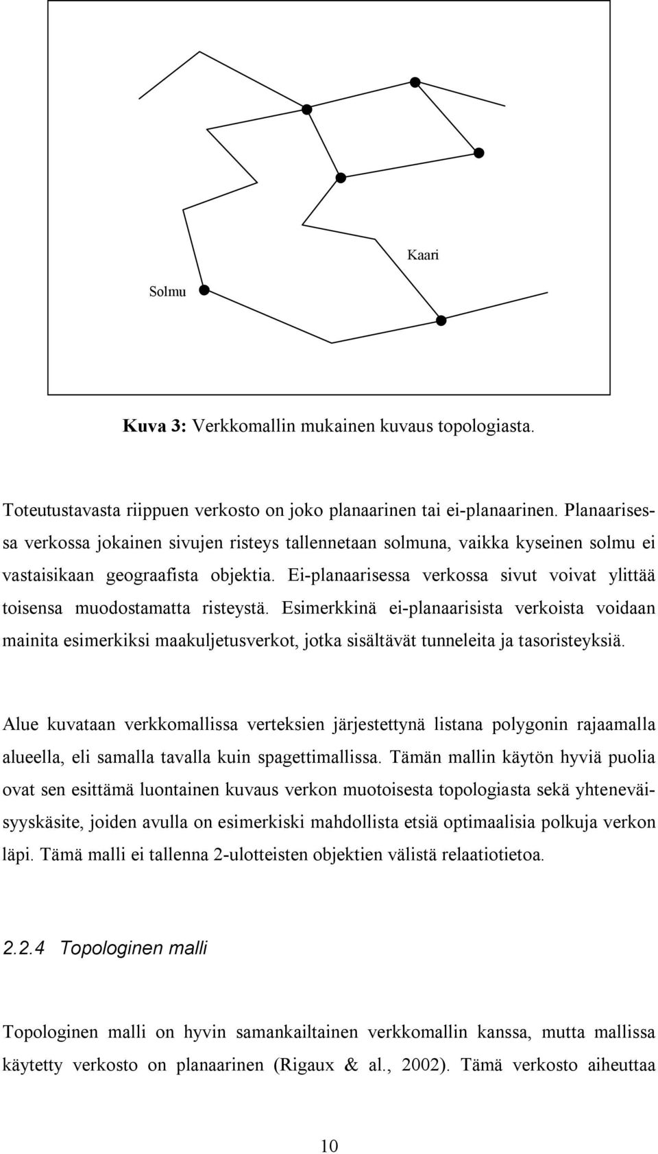 Ei-planaarisessa verkossa sivut voivat ylittää toisensa muodostamatta risteystä.