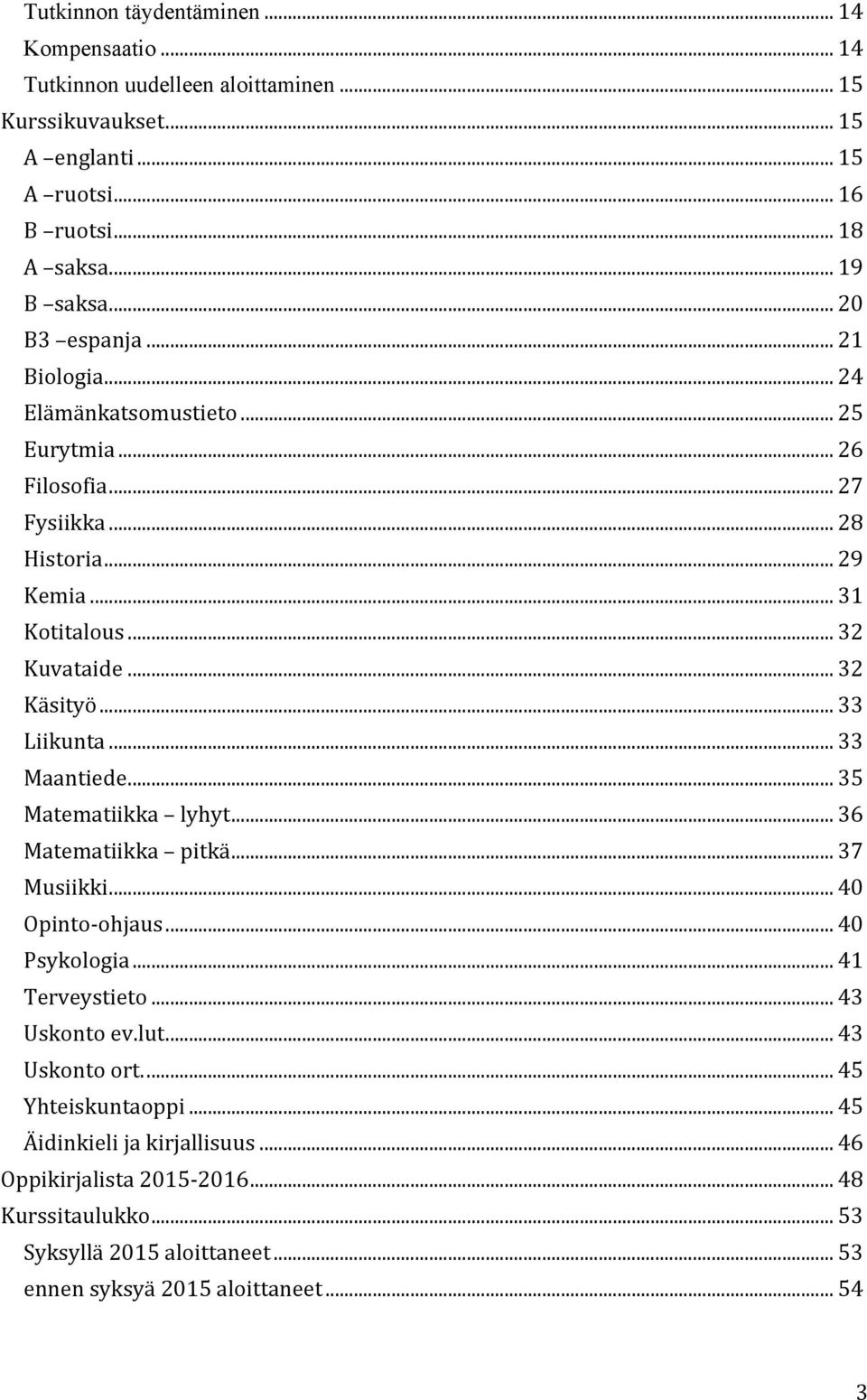 .. 33 Liikunta... 33 Maantiede... 35 Matematiikka lyhyt... 36 Matematiikka pitkä... 37 Musiikki... 40 Opinto- ohjaus... 40 Psykologia... 41 Terveystieto... 43 Uskonto ev.lut.