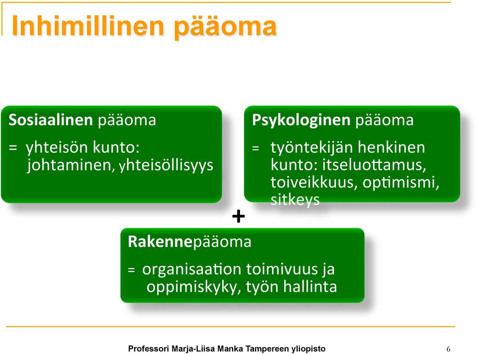 toimivuus ja oppimiskyky, työn hallinta = työntekijän henkinen kunto: