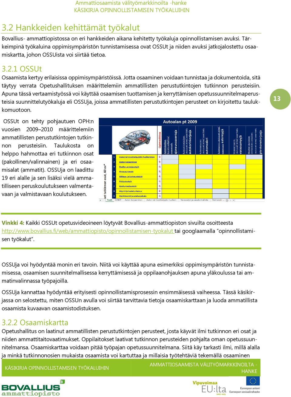 1 OSSUt Osaamista kertyy erilaisissa oppimisympäristöissä.