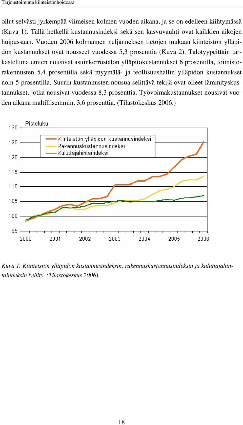 Talotyypeittäin tarkasteltuna eniten nousivat asuinkerrostalon ylläpitokustannukset 6 prosentilla, toimistorakennusten 5,4 prosentilla sekä myymälä- ja teollisuushallin ylläpidon kustannukset noin 5