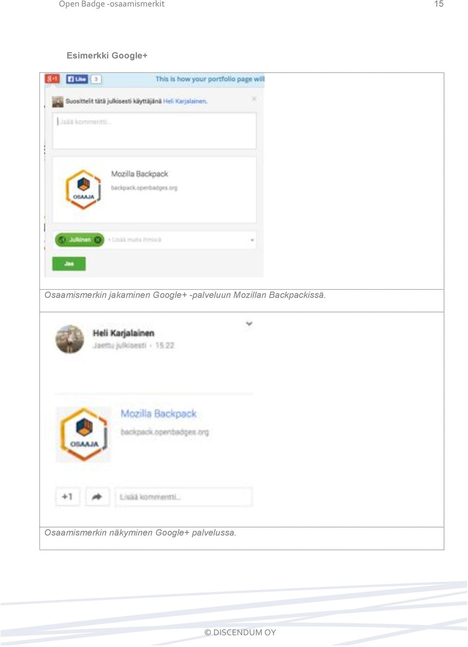 jakaminen Google+ -palveluun Mozillan