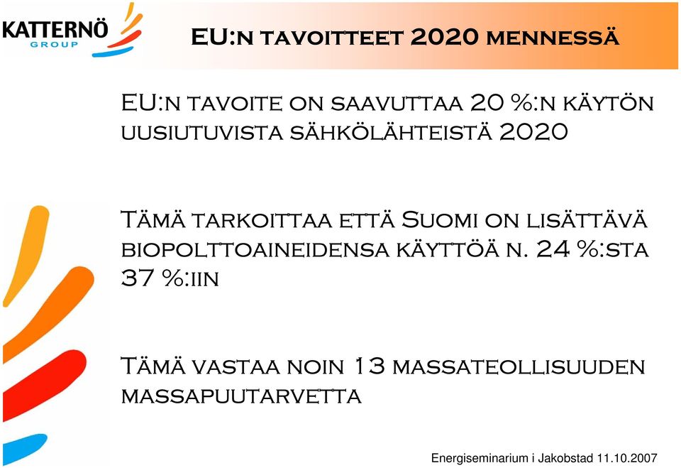 että Suomi on lisättävä biopolttoaineidensa käyttöä n.