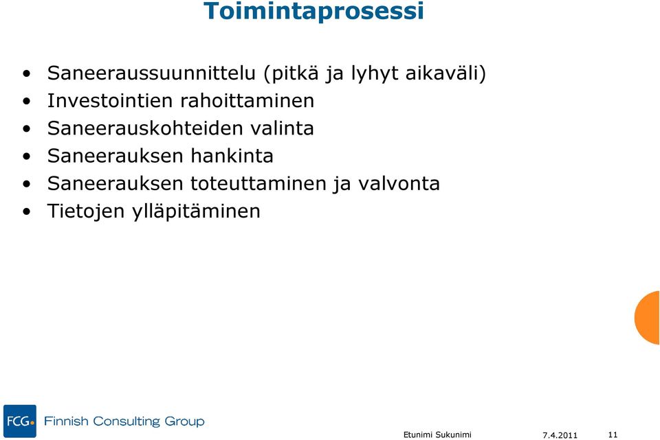 valinta Saneerauksen hankinta Saneerauksen toteuttaminen