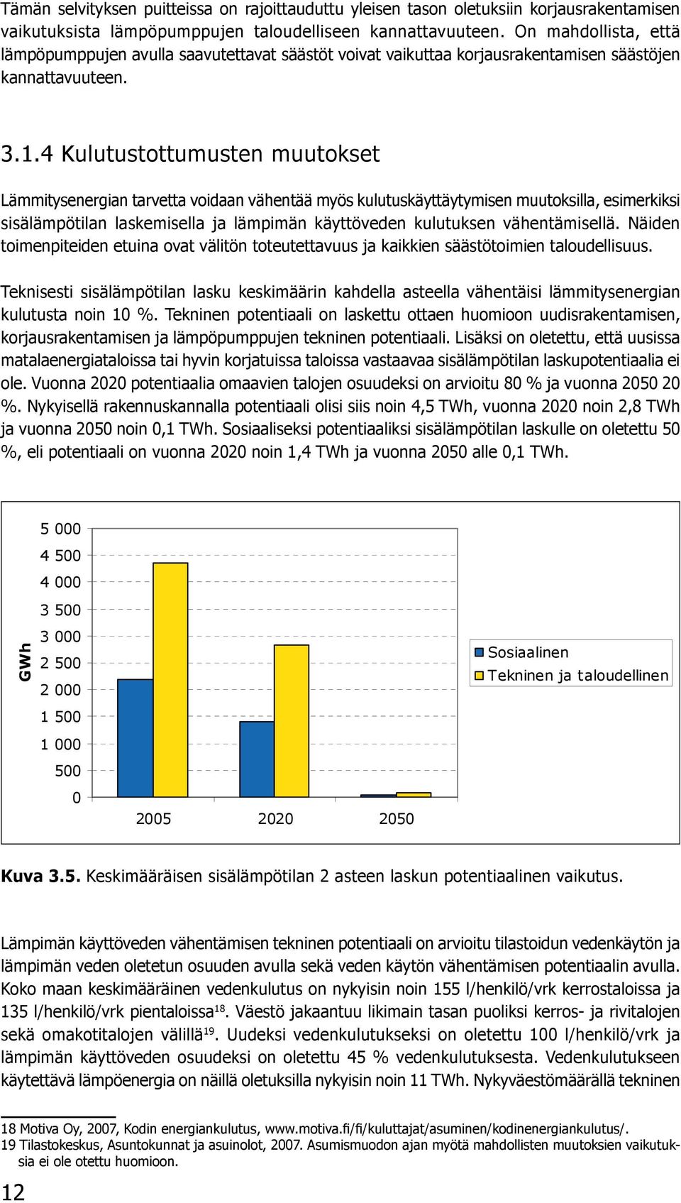 4 Kulutustottumusten muutokset Lämmitysenergian tarvetta voidaan vähentää myös kulutuskäyttäytymisen muutoksilla, esimerkiksi sisälämpötilan laskemisella ja lämpimän käyttöveden kulutuksen