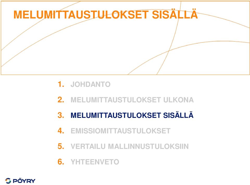 MELUMITTAUSTULOKSET SISÄLLÄ 4.