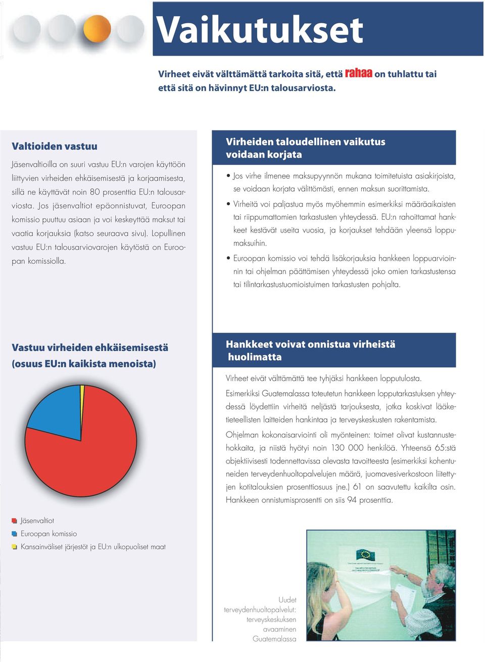 Jos jäsenvaltiot epäonnistuvat, Euroopan komissio puuttuu asiaan ja voi keskeyttää maksut tai vaatia korjauksia (katso seuraava sivu).