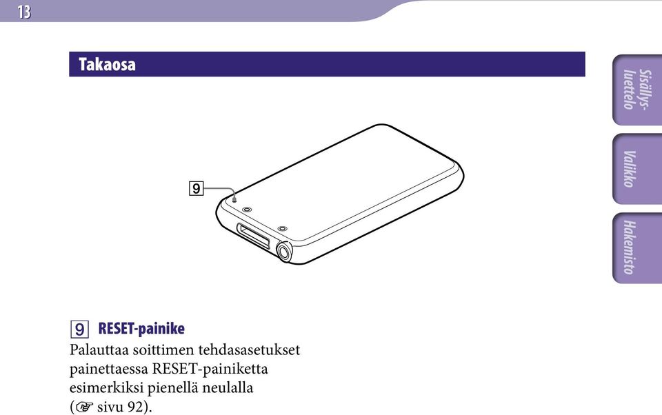 tehdasasetukset painettaessa