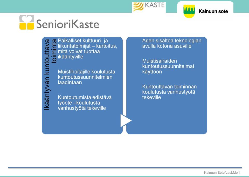 edistävä työote koulutusta vanhustyötä tekeville Arjen sisältöä teknologian avulla kotona asuville