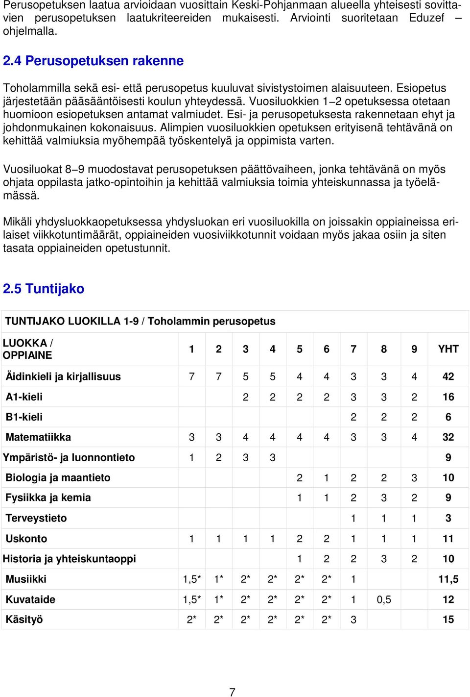 Vuosiluokkien 1 2 opetuksessa otetaan huomioon esiopetuksen antamat valmiudet. Esi- ja perusopetuksesta rakennetaan ehyt ja johdonmukainen kokonaisuus.