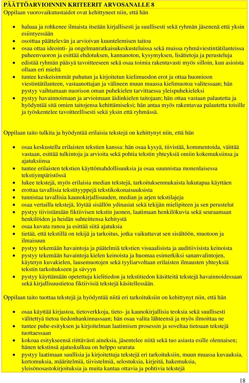 kannanoton, kysymyksen, lisätietoja ja perusteluja edistää ryhmän pääsyä tavoitteeseen sekä osaa toimia rakentavasti myös silloin, kun asioista ollaan eri mieltä tuntee keskeisimmät puhutun ja