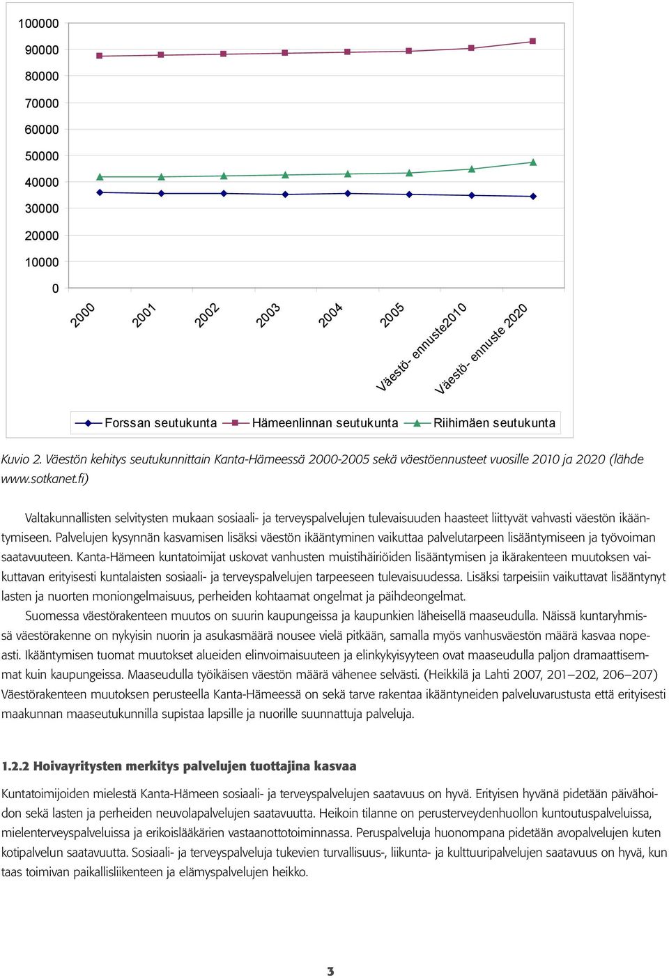 fi) Valtakunnallisten selvitysten mukaan sosiaali- ja terveyspalvelujen tulevaisuuden haasteet liittyvät vahvasti väestön ikääntymiseen.