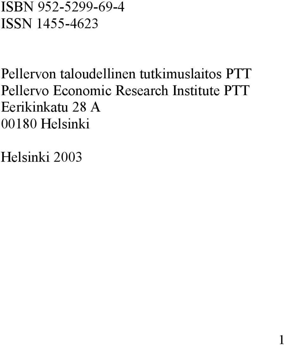 PTT Pellervo Economic Research Institute