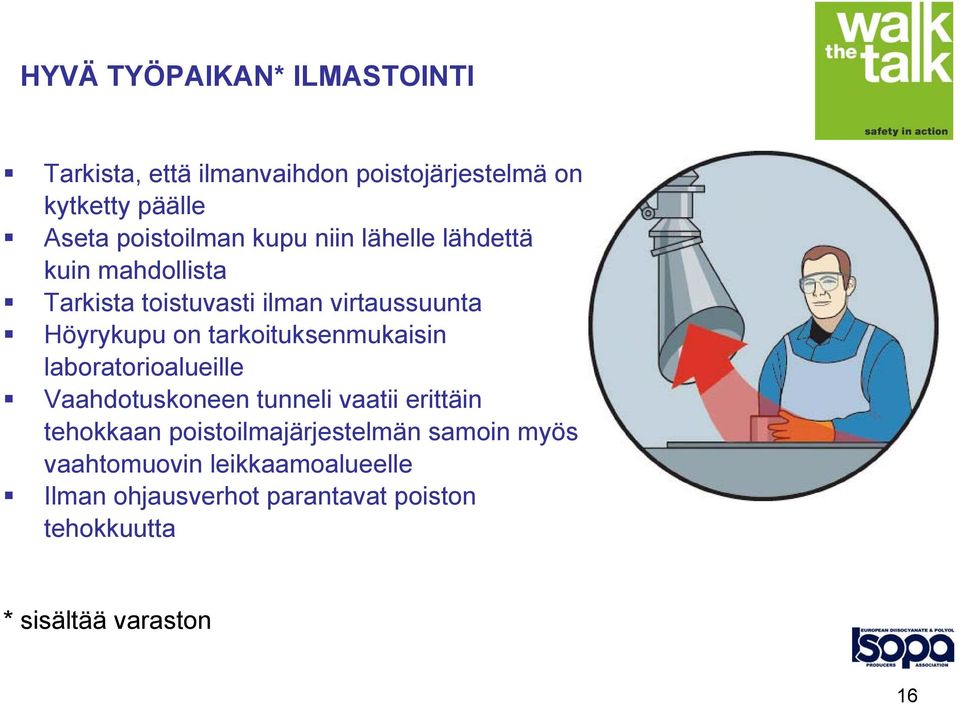 tarkoituksenmukaisin laboratorioalueille Vaahdotuskoneen tunneli vaatii erittäin tehokkaan