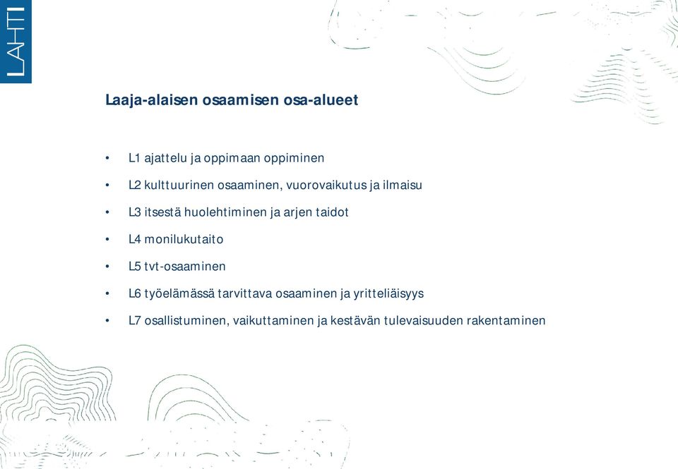 arjen taidot L4 monilukutaito L5 tvt-osaaminen L6 työelämässä tarvittava