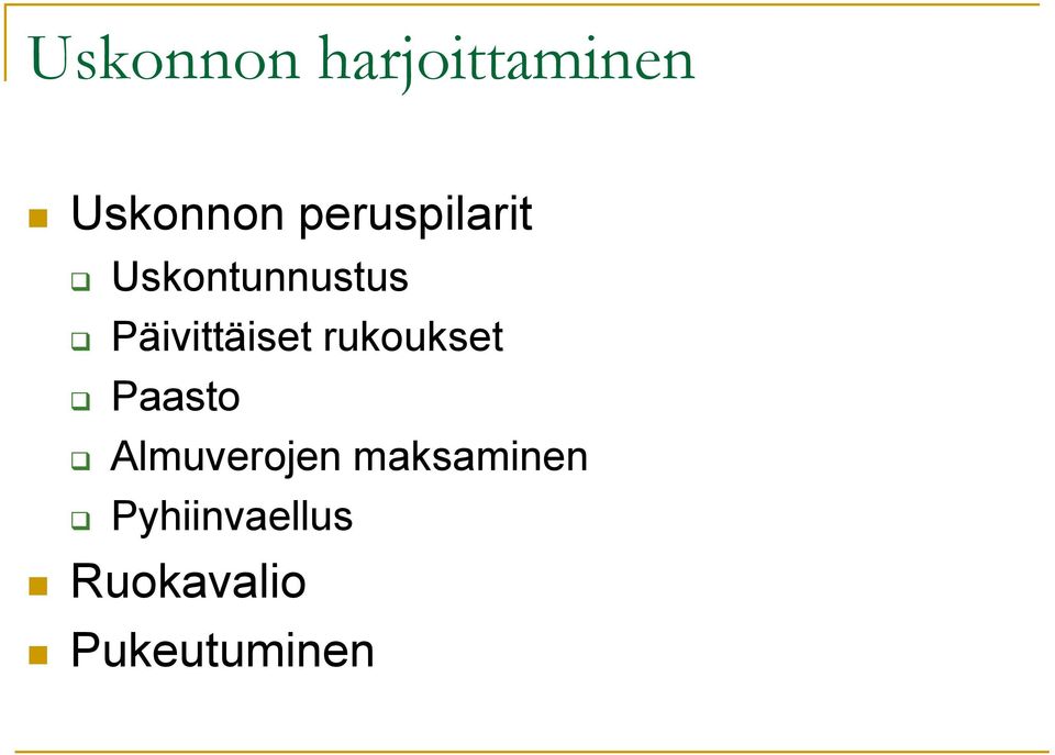 Päivittäiset rukoukset Paasto